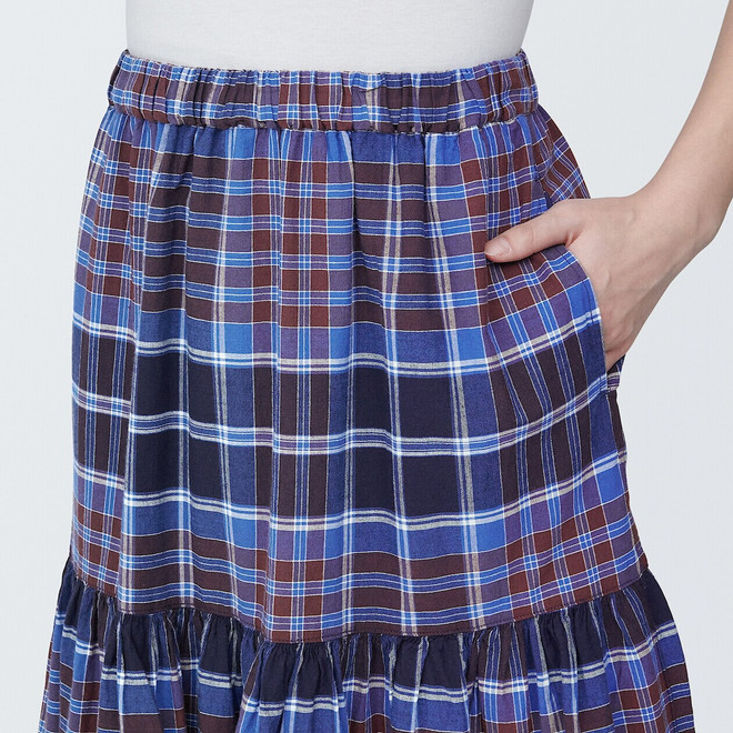 Women's Madras Check Frill Skirt