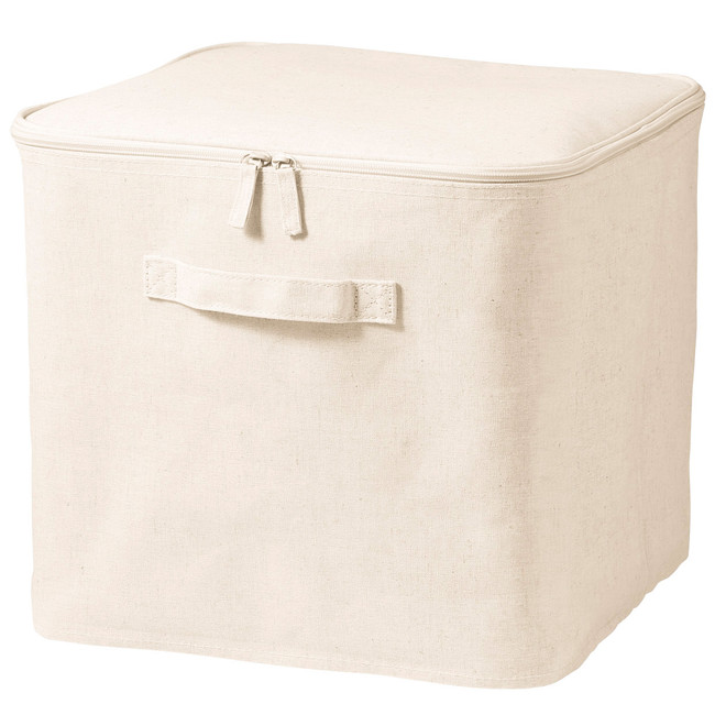 Cotton Linen Zip Box 35x35x32cm