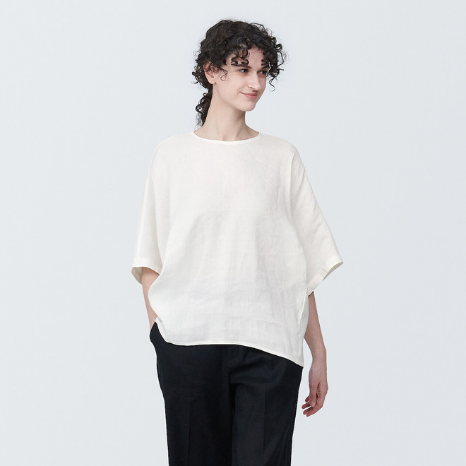 white batwing blouse