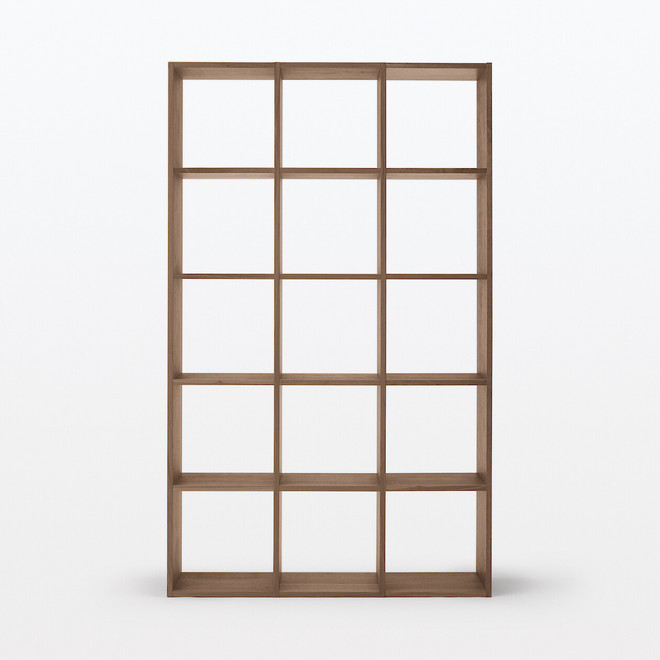 Walnut Cube Shelving Unit ‐ 5 x 3