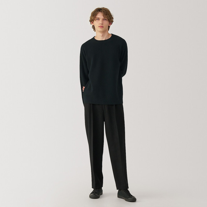 Men's Yak Wool Crew Neck Jumper ‐ Black