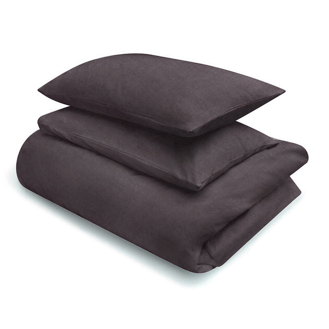 Spannbetttuch aus gewaschener Baumwolle - Double Charcoal Grey