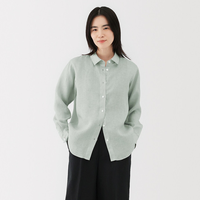 Women's Washed Linen Shirt | MUJI