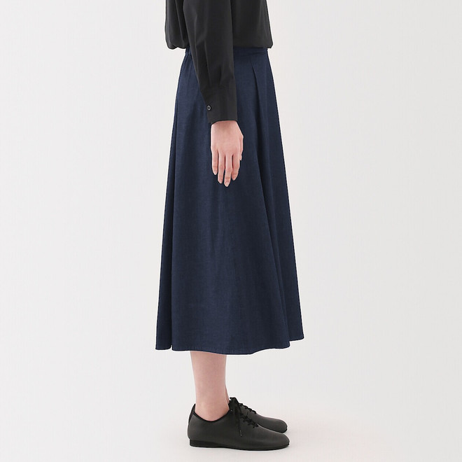 Women's Stretch Lightweight Denim Flare Skirt