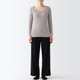 Women's Thin Cotton U Neck Long Sleeve T‐shirt