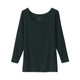 Women's Thin Cotton Crew Neck Long Sleeve T‐shirt 18337