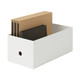 PP File Box White Grey 15x32x12cm
