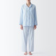 Women's Side Seamless Double Gauze Long Sleeve Collar Pyjamas