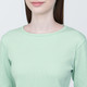 Women's Ribbed Boat Neck Long Sleeve T‐shirt.