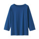 T-shirt de manga comprida em mistura de algodão para mulher