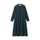 Women's Double‐Brushed Flannel Stand Collar Long Dress