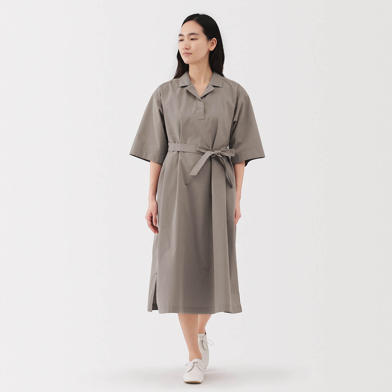 Muji Linen Shirt Dress Dress01 Shirt Dress  Ford General Muji Shirt Dresses  | Mercari