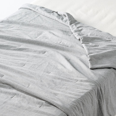Muji GRAY DOWN DUVET 中程度のボリューム Qサイズ Cotton Cool Touch Lightweight Quilt - Single | MUJI