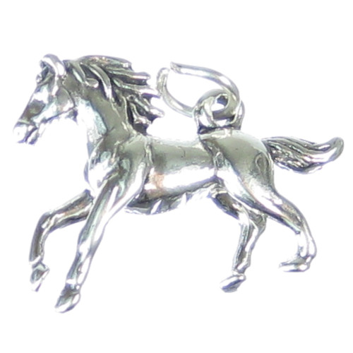 Galloping Pony Horse sterling silver charm .925 x1 Ponies Horses charms