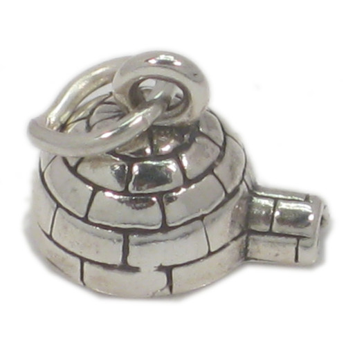 Igloo sterling silver charm .925 x 1 Frozen Winter igloos charms