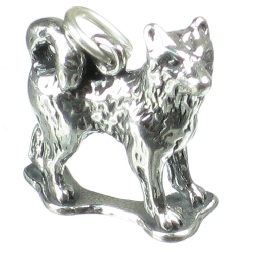 Husky sterling silver charm .925 x 1 Huskies Huskys Sled Dogs charms