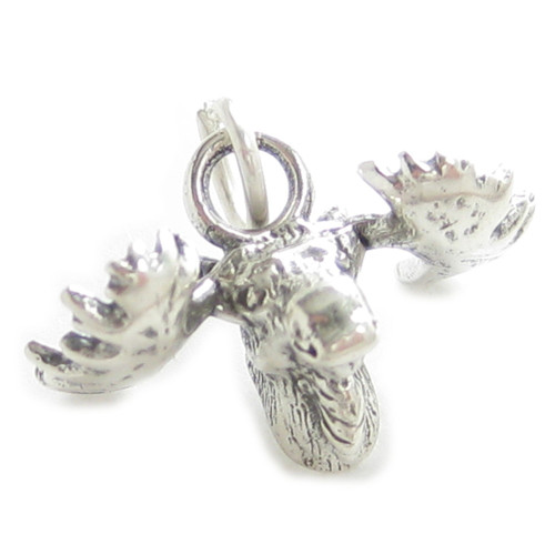 Moose Head sterling silver charm .925 Animal charms