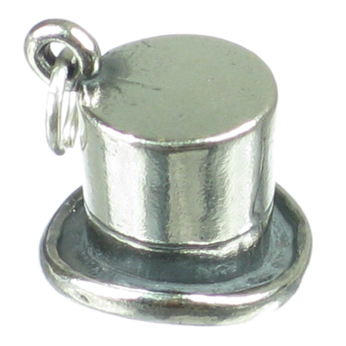 Top Hat sterling silver charm .925 Smart Dress Gents Hats charms