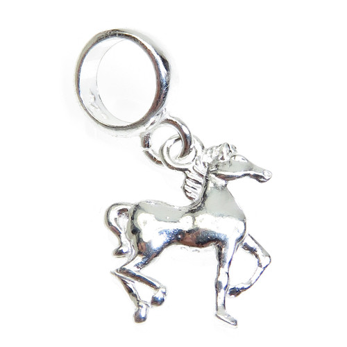 Horse bead small sterling silver charm .925 x 1 Horses Beads charms