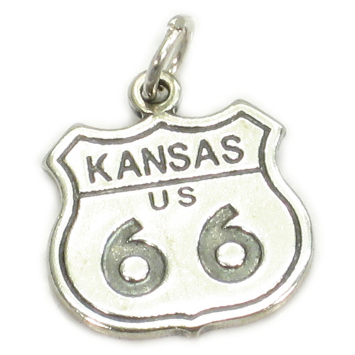 Route 66 Kansas sterling silver charm .925 AMERICA charms