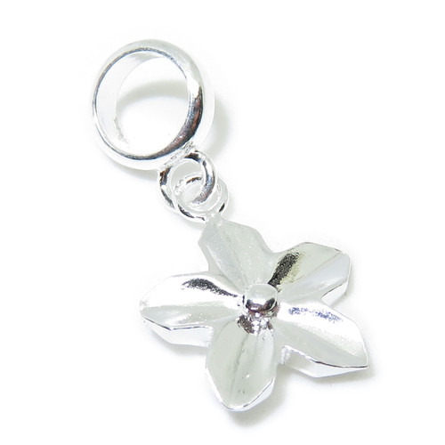 Flower bead sterling silver charm .925 Flowers charms beads