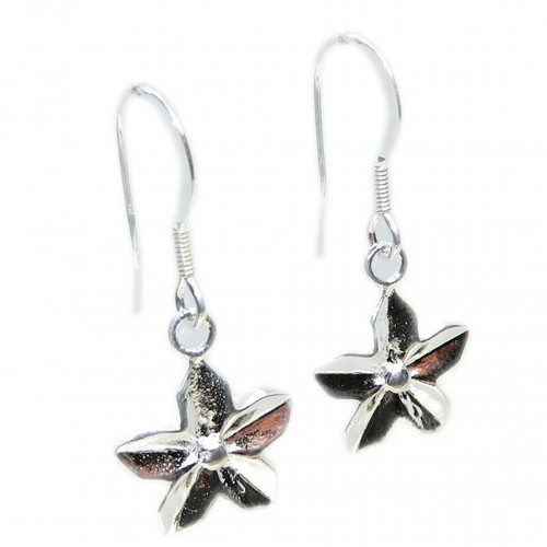 Flower earrings sterling silver .925 x 1 pair flowers drops