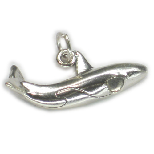 Whale 2D sterling silver charm pendant .925 x 1 Whales Wales