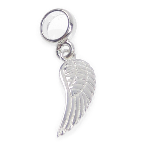 Angel wing bead sterling silver charm .925 x 1 Protection charms