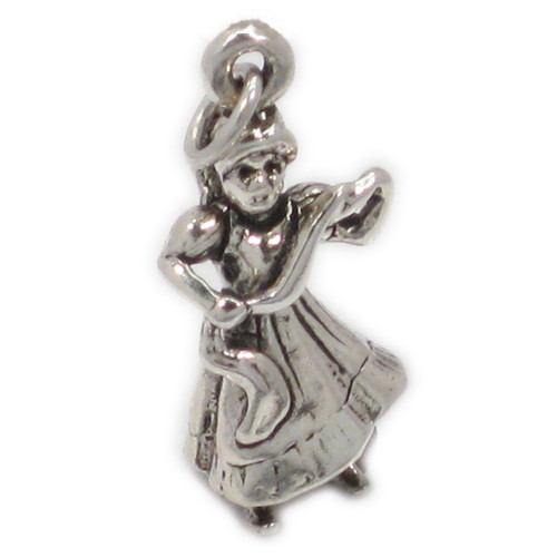 Lady Dancing sterling silver charm .925 Christmas charms