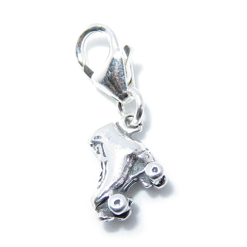 Roller Skate TINY sterling silver charm .925 x1 Rollerskate charms