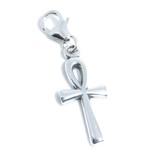 Ankh Cross sterling silver clip on charm .925 x 1 Ankhs charms