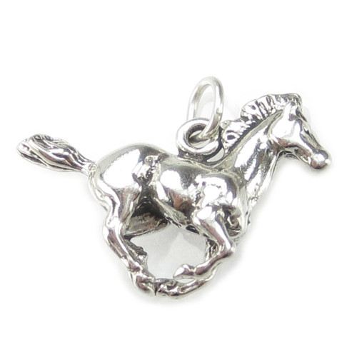 Horse Cantering sterling silver charm .925 Horses charms