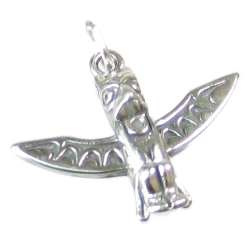 Bird Alaskan Motif Totem Pole sterling silver charm .925 2D charms