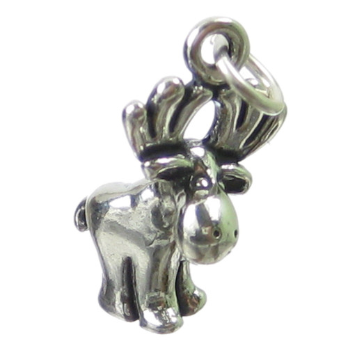 Moose sterling silver charm .925 x 1 Elk Elks Animal charms