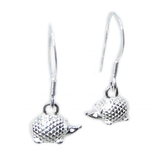 Tiny Cute Hedgehog sterling silver earrings .925 x 1 Hedgehogs