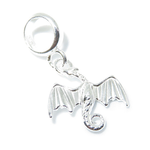 Dragon sterling silver bead charm .925 Flying Dragons charms