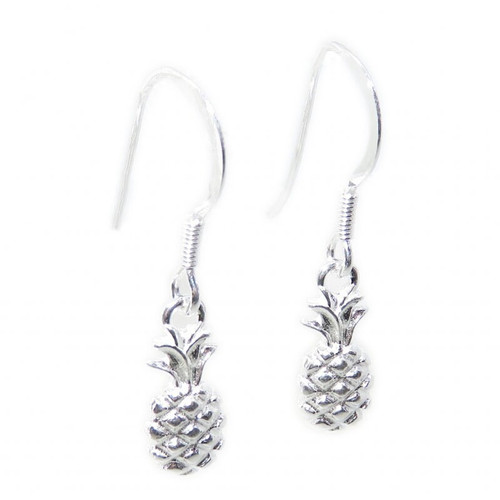 Pineapple sterling silver 2D drop earrings .925 x 1 Pineapples