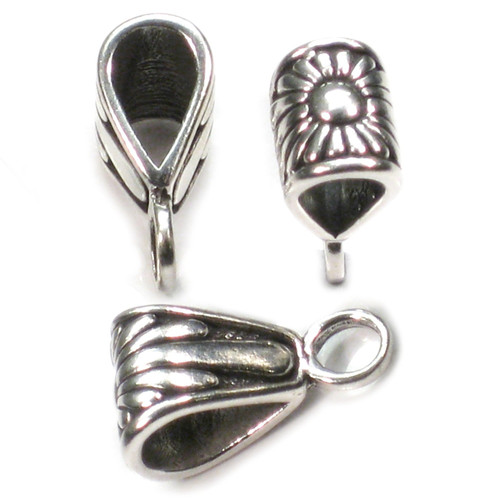Bail sterling silver - Make a charm Into Pendant .925 x 1 Bails -B