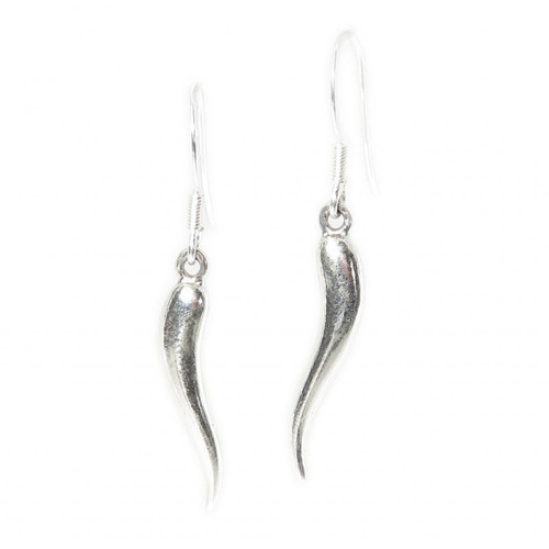 Horn of Life sterling silver drop earrings .925 x 1 pair drops