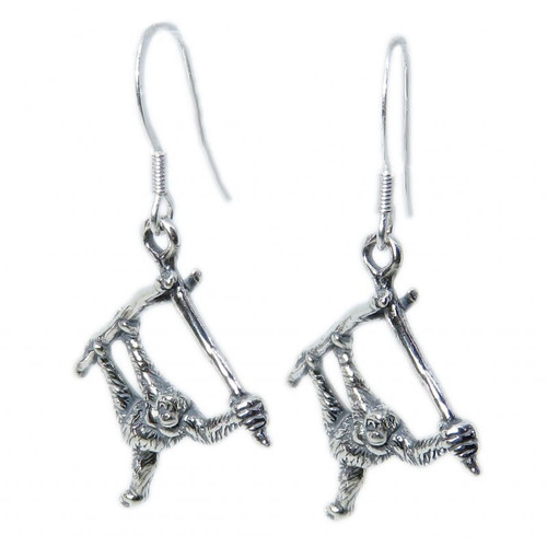 Orangutan sterling silver earrings 925 x 1 pair Orangs earrings