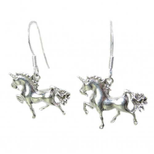 Unicorn sterling silver earrings .925 x 1 pair unicorns