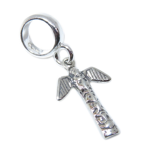 Totem Pole sterling silver bead charm .925 x 1 Totems Poles charms