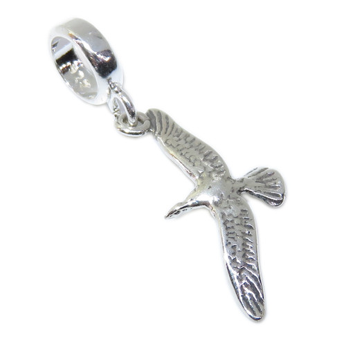 Seagull sterling silver bead charm .925 x 1 Sea Gull bird and gulls charms