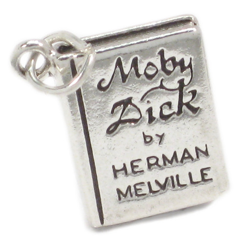 Moby Dick Book sterling silver charm .925 Herman Melville books