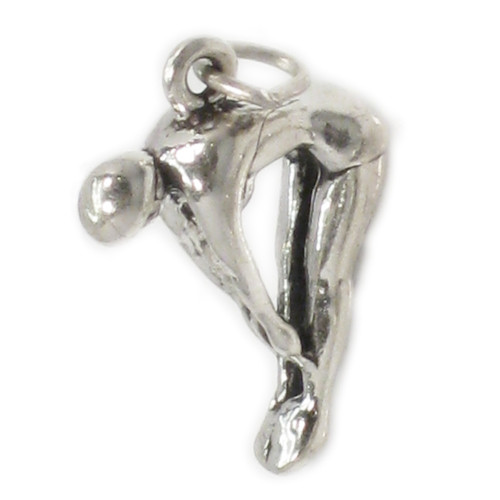 Female diving sterling silver charm .925 x 1 Lady diver charms