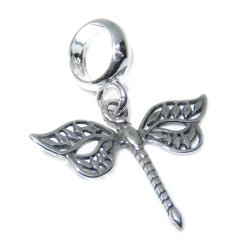 Dragonfly sterling silver bead charm .925 x 1 Insects & Dragonflies charms