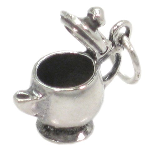 Teapot sterling silver charm .925 x 1 Tea Pot charms
