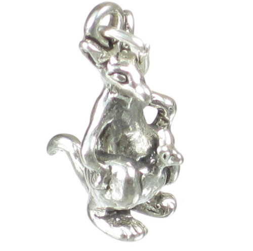 Kangaroo with Joey baby in pouch sterling silver charm .925 x 1 charms