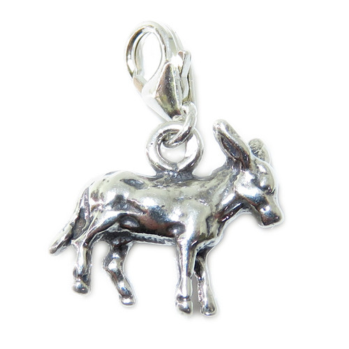 Donkey clip on sterling silver charm .925 x 1 Mules & Donkeys charms