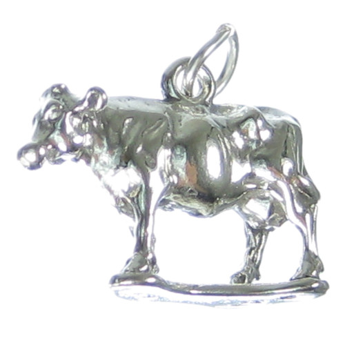 Cow sterling silver charm .925 x 1 Cows Milking Daisy charms